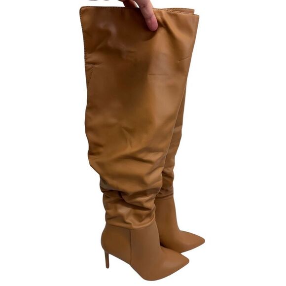 International Concepts INC Over The Knee Boots Size 6.5 Caramel Pointed Toe - Picture 3 of 12
